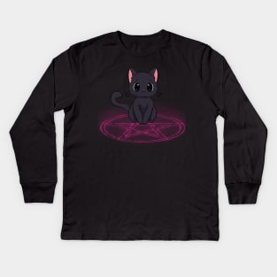 Demon kitty Kids Long Sleeve T-Shirt